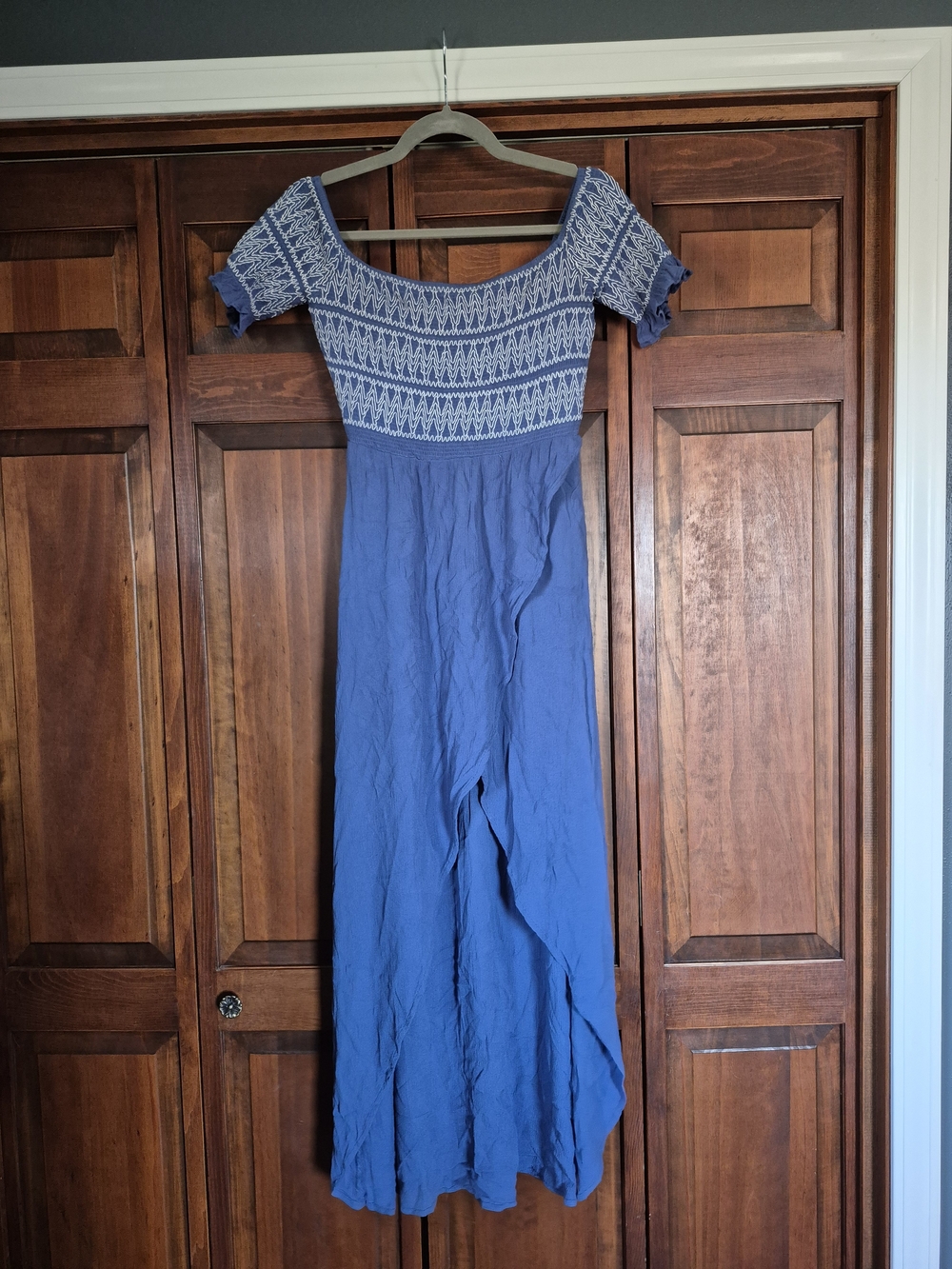 Promesa Blue Striped Off-Shoulder Top - Picture 3 of 7